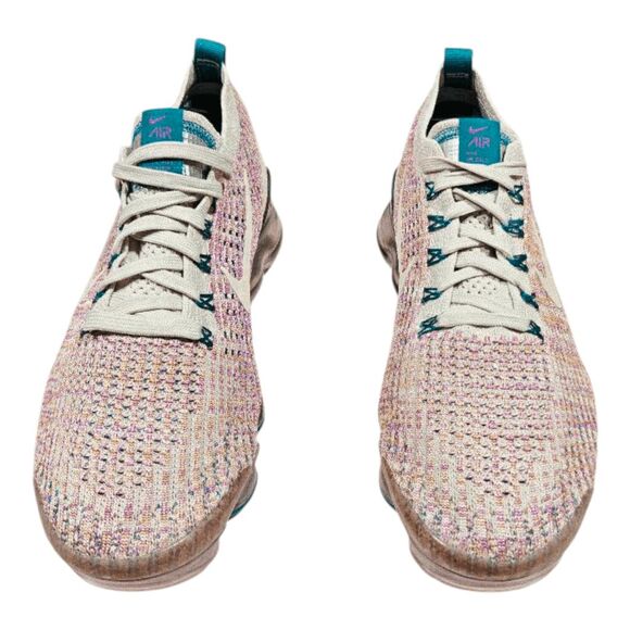 NIKE Air VaporMax Flyknit 3 'Desert Sand Vivid Purple' Running Shoes Size 10 - Picture 4 of 11